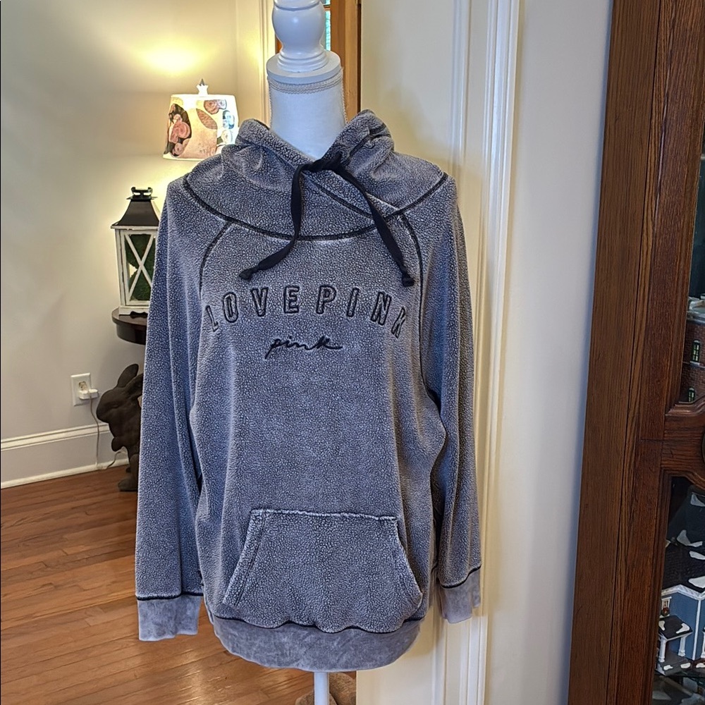 PINK Victoria's Secret Black and Gray Hoodie/ Oversized